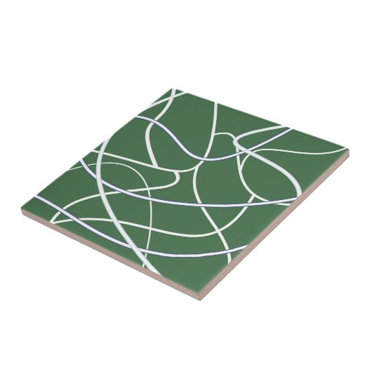 Groene lijn Art Patroon Tegeltje (Zijkant)