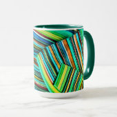 Groene Lijn Illusie Design Mok (Voorkant rechts)