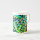 Groene Lijn Illusie Design Porselein Kop (Voorkant rechts)