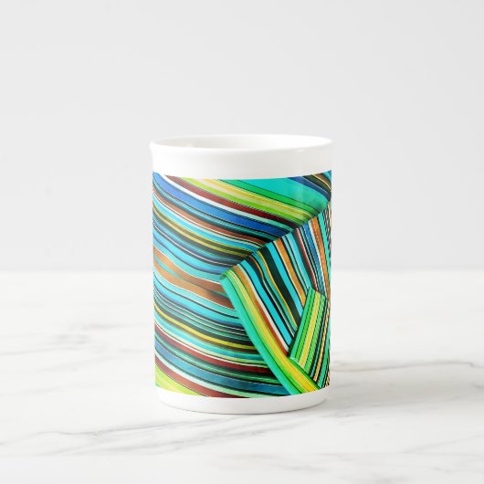 Groene Lijn Illusie Design Porselein Kop (Voorkant)