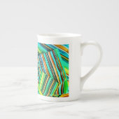 Groene Lijn Illusie Design Porselein Kop (Rechts)