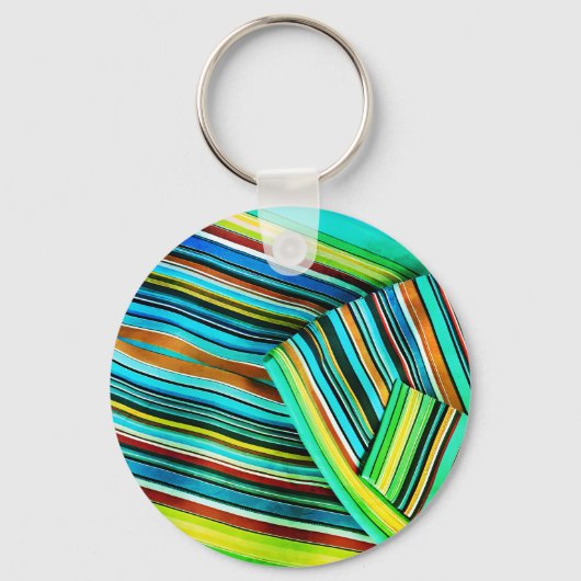 Groene Lijn Illusie Design Sleutelhanger (Voorkant)