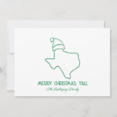 Groene Lijn Kunst Kerstman Texas Kerstkaart (Voorkant)