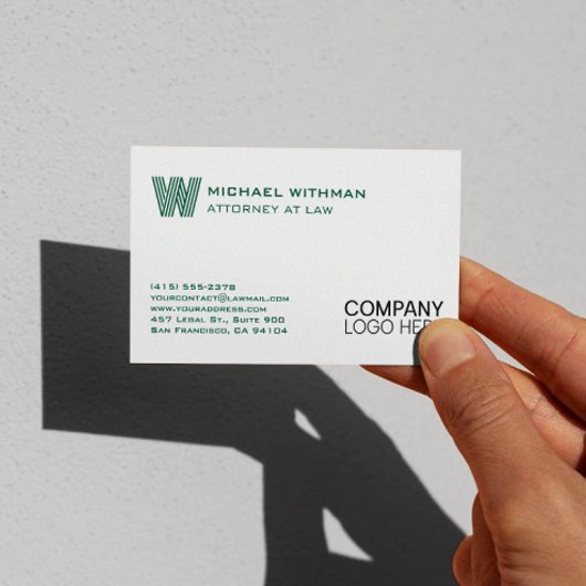 GROENE LIJN MONOGRAM ZAKENLOGO PROFESSIONEEL VISITEKAARTJE