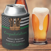 Groene lijn van de lederen van de militaire aftred blikjeskoeler