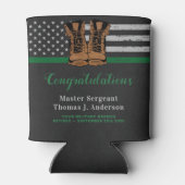 Groene lijn van de lederen van de militaire aftred blikjeskoeler (Achterkant)