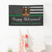 Groene lijn van de lederen van de militaire aftred spandoek (Insitu)