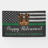 Groene lijn van de lederen van de militaire aftred spandoek (Horizontaal)