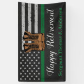 Groene lijn van de lederen van de militaire aftred spandoek (Verticaal)