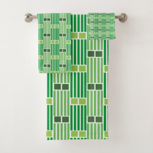 Groene lijnen en dozen bad handdoek