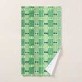 Groene lijnen en dozen bad handdoek (Handdoek)