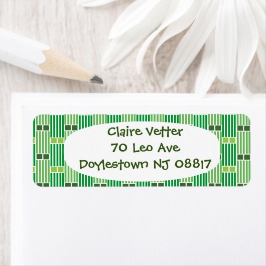 Groene lijnen en dozen etiket (Insitu)