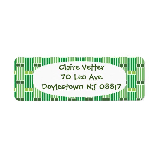 Groene lijnen en dozen etiket (Voorkant)