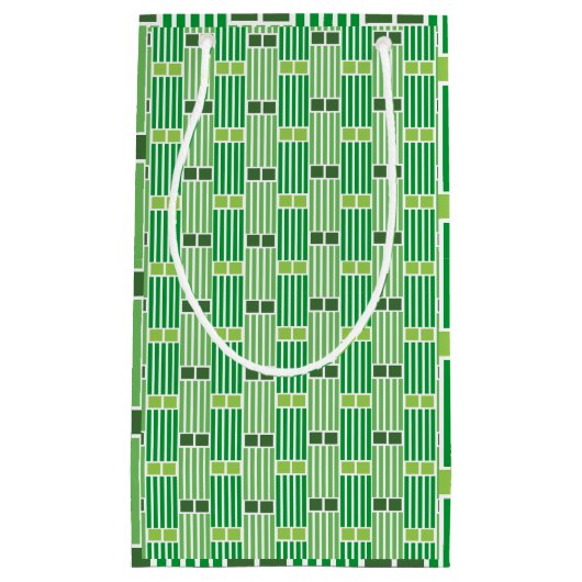 Groene lijnen en dozen klein cadeauzakje (Voorkant)
