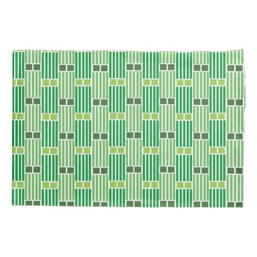 Groene lijnen en dozen kussensloop (Achterkant)