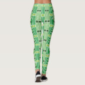 Groene lijnen en dozen leggings (Achterkant)