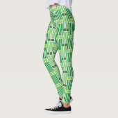 Groene lijnen en dozen leggings (Links)