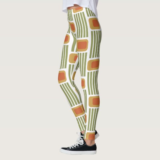 Groene lijnen en dozen leggings (Links)