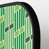 Groene lijnen en dozen pickleball paddle (Links Detail)