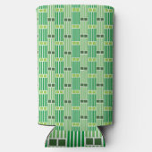 Groene lijnen en dozen seltzer blikjeskoeler (Achterkant)