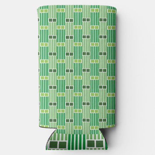 Groene lijnen en dozen seltzer blikjeskoeler (Achterkant)