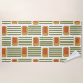 Groene lijnen en dozen strandlaken (Voorkant)