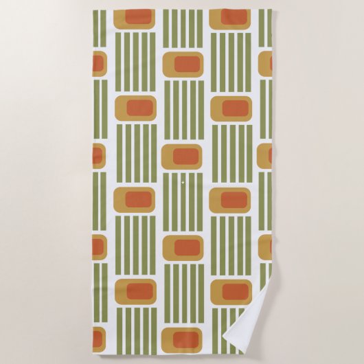 Groene lijnen en dozen strandlaken (Voorkant)