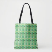 Groene lijnen en dozen tote bag (Voorkant)