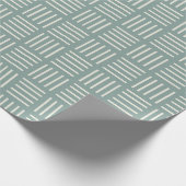 Groene lijnen vierkant cadeaupapier (Hoek)