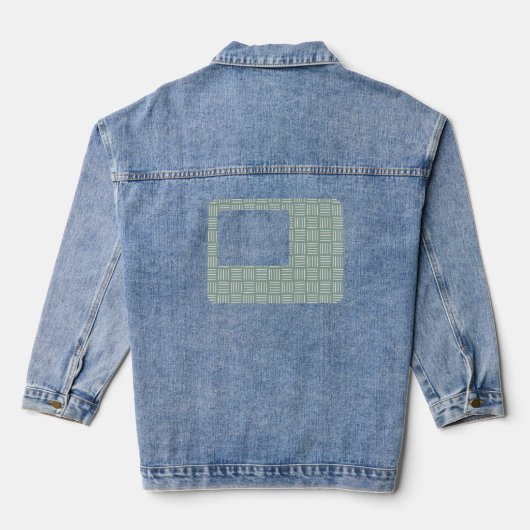 Groene lijnen vierkant denim jacket (Achterkant)