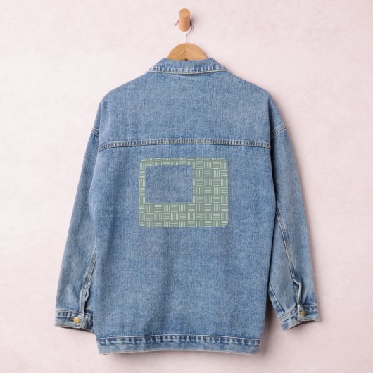Groene lijnen vierkant denim jacket (Hangar)