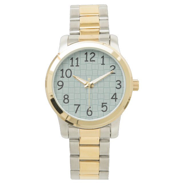 Groene lijnen vierkant horloge (Voorkant)