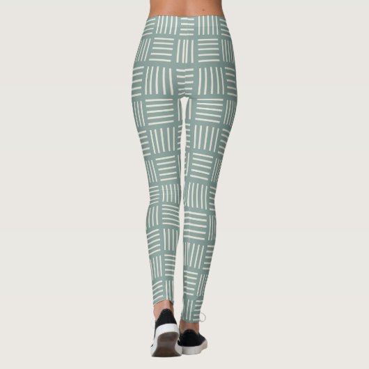 Groene lijnen vierkant leggings (Achterkant)
