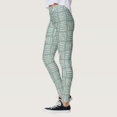 Groene lijnen vierkant leggings (Links)