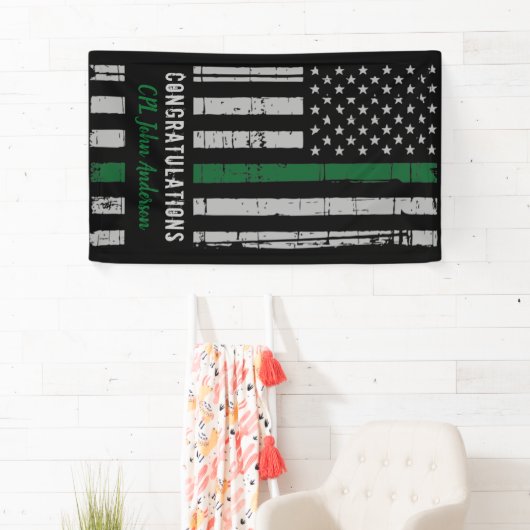 Groene lijnvlag voor militair leger spandoek (Insitu)