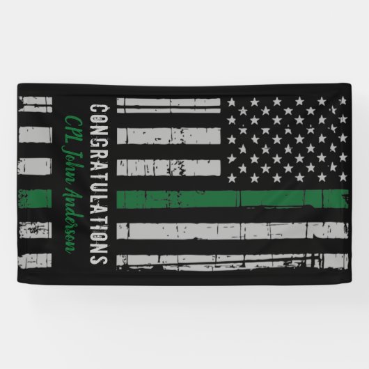 Groene lijnvlag voor militair leger spandoek (Horizontaal)