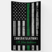 Groene lijnvlag voor militair leger spandoek (Verticaal)