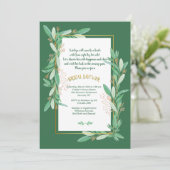 Groene lijst bruiloft uitnodiging (Staand voorkant)