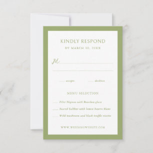 Groene lijst Huwelijk RSVP Kaartje