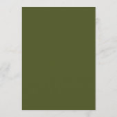 Groene lijst kalligrafie naam aangepast trouwdiner menu (Achterkant)