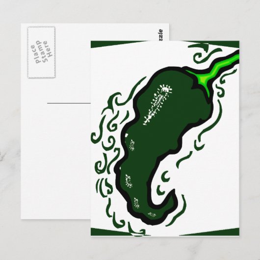 Groene lijst met grijze paprika.png briefkaart (Voorkant / Achterkant)