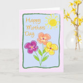 groene Lijst-Moederdag Kaart (Gele Bloem)