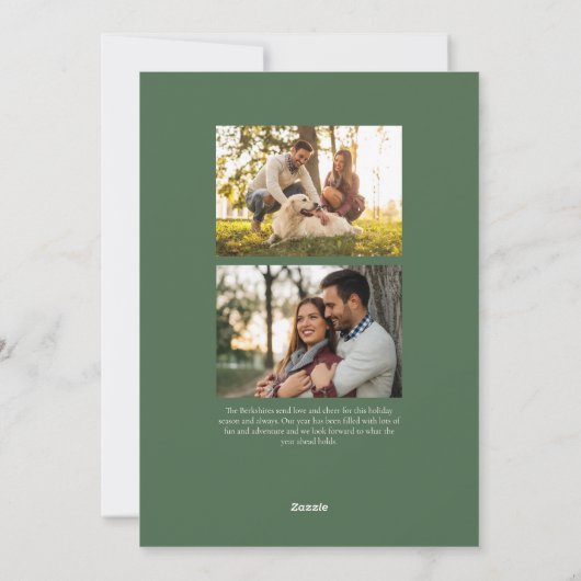 Groene lijst van de sound-stooth test drie foto feestdagenkaart (Achterkant)