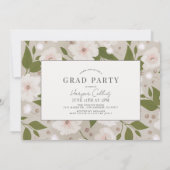 Groene Lijsten & Botanische Accents Cream Afstuder Kaart (Achterkant)