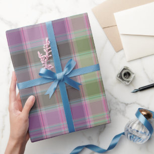 Groene, lila klassieke tartan. cadeaupapier