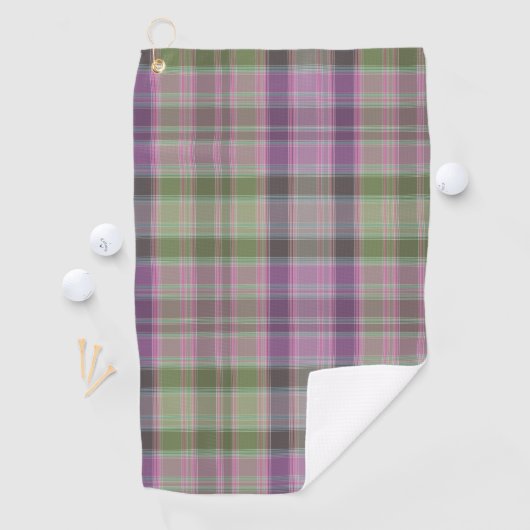 Groene, lila klassieke tartan. golfhanddoek (Insitu)