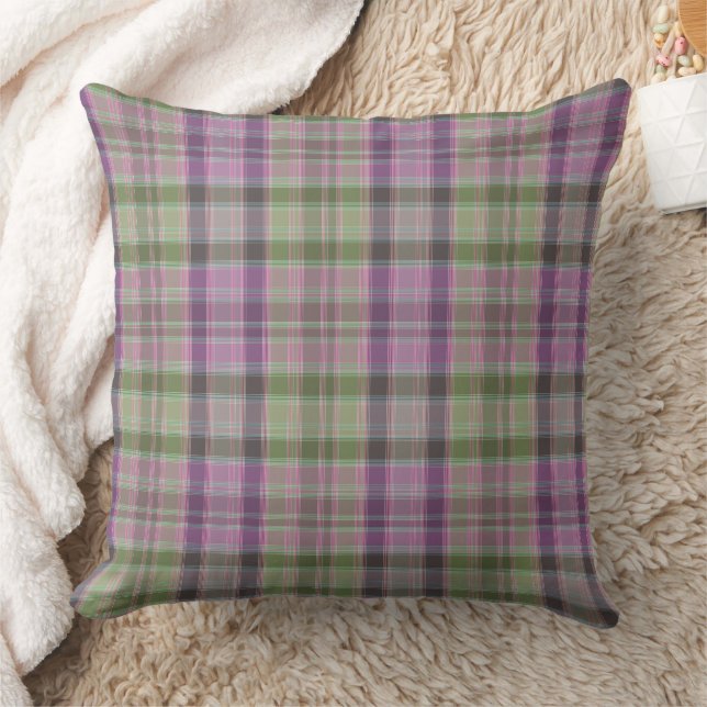 Groene, lila klassieke tartan.  kussen (Deken)