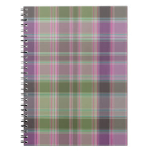 Groene, lila klassieke tartan. notitieboek
