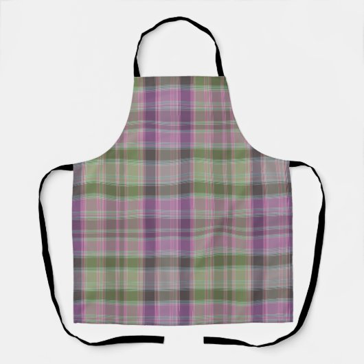 Groene, lila klassieke tartan. schort (Voorkant)