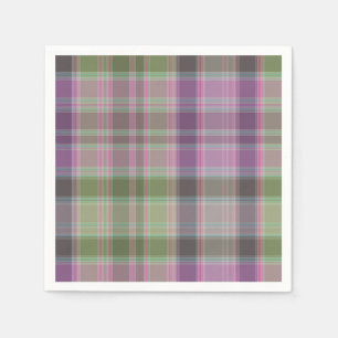 Groene, lila klassieke tartan. servet